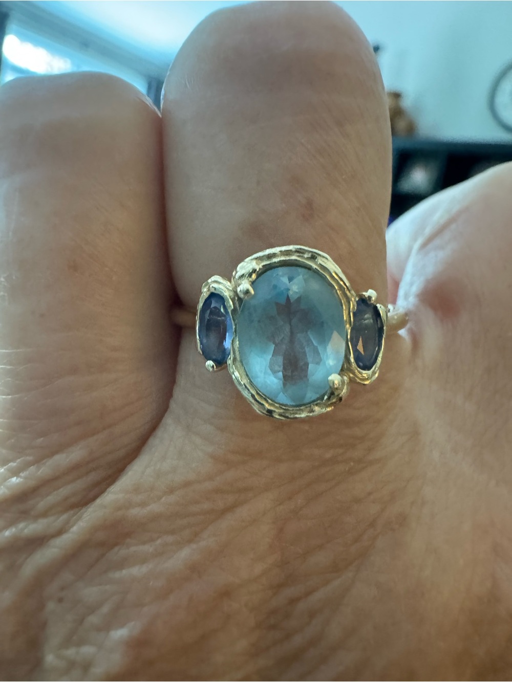 Le Conte Maya Blue 14K Aquamarine & Blue Sapphires Ring from Audry Rose $2650